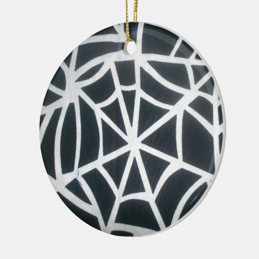 Skezer白と黒のストライプ白黒セント セラミックオーナメント (左)