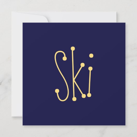 SKIおもしろいモダンミニマリストNavy Blue背景 (正面)