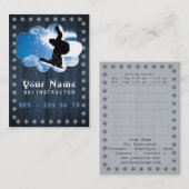 Skiインストラクター-ビジネス-、スケジュールカード 名刺 (正面/裏面)