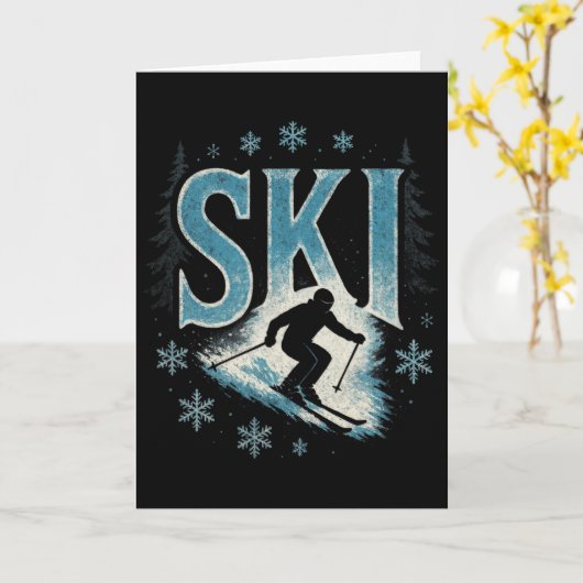 Ski - Alpine Downhill Racing Freestyle カード (黄色い花)