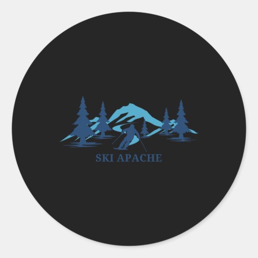 Ski Apache New Mexico Ski Resort Skiing Skier  ラウンドシール (正面)
