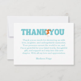 Ski Après Winter Bachelorette Turquoise Orange サンキューカード