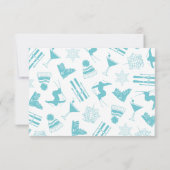 Ski Après Winter Bachelorette Turquoise Orange サンキューカード (裏面)