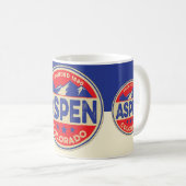 Ski Aspen Blue & Red Mug コーヒーマグカップ (正面右)