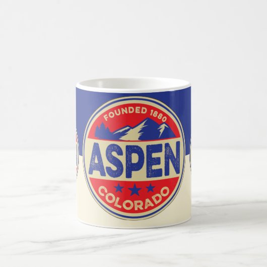 Ski Aspen Blue & Red Mug コーヒーマグカップ (中央)