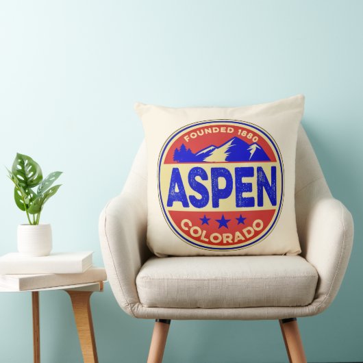 Ski Aspen Throw Pillow クッション (椅子)