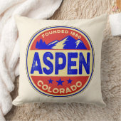 Ski Aspen Throw Pillow クッション (ブランケット)