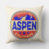 Ski Aspen Throw Pillow クッション (裏面)