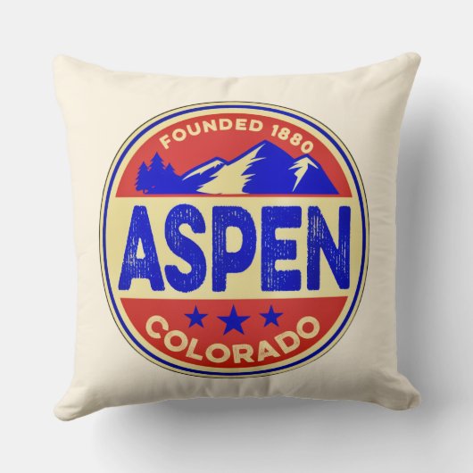 Ski Aspen Throw Pillow クッション (裏面)