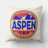 Ski Aspen Throw Pillow クッション (正面)