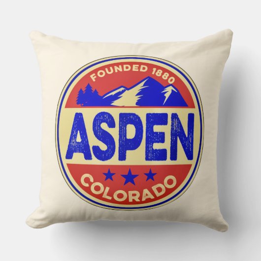 Ski Aspen Throw Pillow クッション (正面)