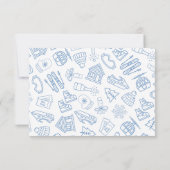 Ski Bachelorette Last Toast Blue Bachelorette サンキューカード (裏面)