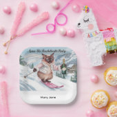 Ski Bachelorette Party Sticker  Bride on the Slope ペーパープレート (パーティー)