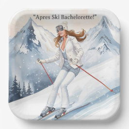 Ski Bachelorette Weekend Bride on the Slopes ペーパープレート