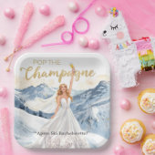 Ski Bachelorette Weekend Bride on the Slopes ペーパープレート (パーティー)