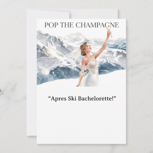 Ski Bachelorette Weekend Bride on the Slopes 招待状 (正面)