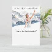 Ski Bachelorette Weekend Bride on the Slopes 招待状 (スタンド正面)