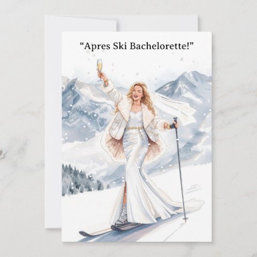 Ski Bachelorette Weekend Bride on the Slopes 招待状 (正面)