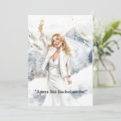 Ski Bachelorette Weekend Bride on the Slopes 招待状 (スタンド正面)