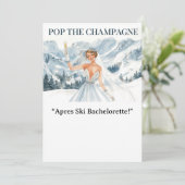 Ski Bachelorette Weekend Bride on the Slopes 招待状 (スタンド正面)
