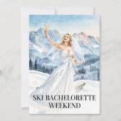 Ski Bachelorette Weekend Bride on the Slopes 招待状 (正面)