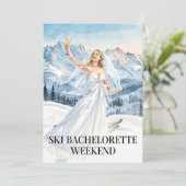 Ski Bachelorette Weekend Bride on the Slopes 招待状 (スタンド正面)