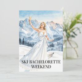 Ski Bachelorette Weekend Bride on the Slopes 招待状