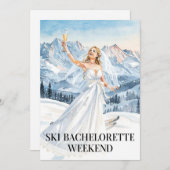 Ski Bachelorette Weekend Bride on the Slopes 招待状 (正面/裏面)