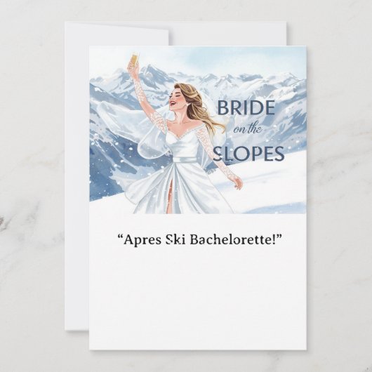 Ski Bachelorette Weekend Bride on the Slopes 招待状 (正面)