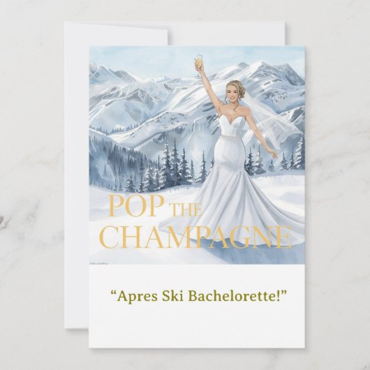 Ski Bachelorette Weekend Bride on the Slopes 招待状 (正面)