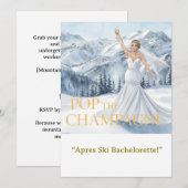 Ski Bachelorette Weekend Bride on the Slopes 招待状 (正面/裏面)