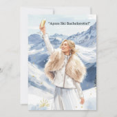 Ski Bachelorette Weekend Bride on the Slopes 招待状 (正面)