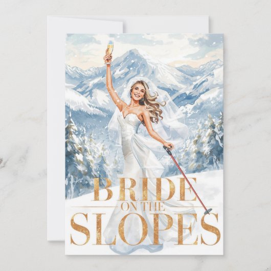 Ski Bachelorette Weekend Bride on the Slopes 招待状 (正面)