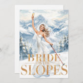 Ski Bachelorette Weekend Bride on the Slopes 招待状 (正面/裏面)