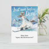 Ski Bachelorette Weekend Bride on the Slopes 招待状 (スタンド正面)