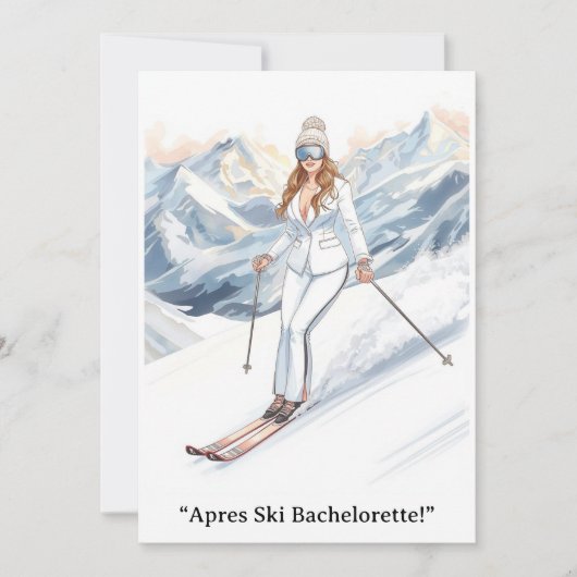 Ski Bachelorette Weekend Bride on the Slopes 招待状 (正面)