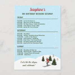 Ski Birthday Trip Weekend Getaway Itinerary エンクロージャーカード