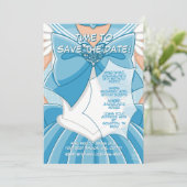 [SKI] Blue Magical Girl Birthday Invitation 招待状 (スタンド正面)