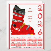 Ski Boot Go Skiing Slide Some Fun 2026 Calendar (正面/裏面)