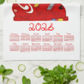 Ski Boot Go Skiing Slide Some Fun 2026 Calendar キッチンタオル (折り畳み)