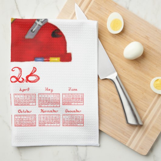 Ski Boot Go Skiing Slide Some Fun 2026 Calendar キッチンタオル (四つ折り)