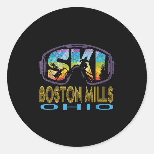 Ski Boston Mills Ohio Skiing Vacation  ラウンドシール (正面)