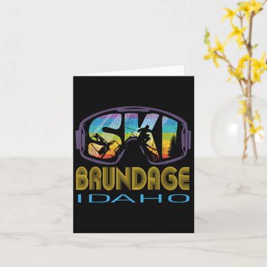 Ski Brundage Idaho Skiing Vacation カード (黄色い花)