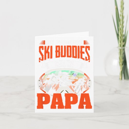 Ski Buddies Call Me Papa Skiing Skier Winter Sport カード (正面)