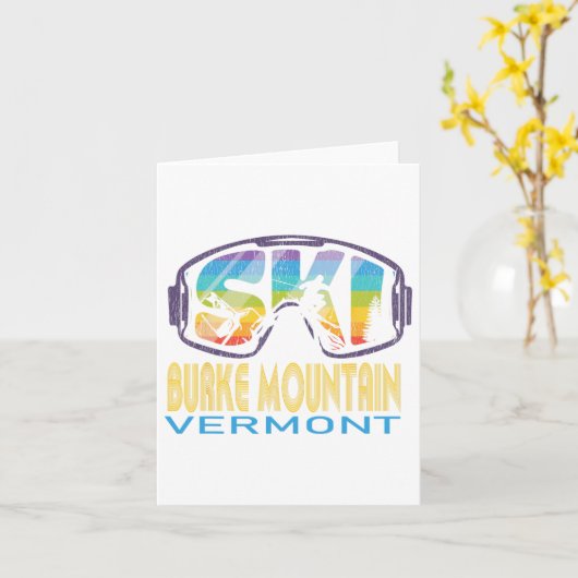 Ski Burke Mountain Vermont Skiing Vacation  カード (黄色い花)