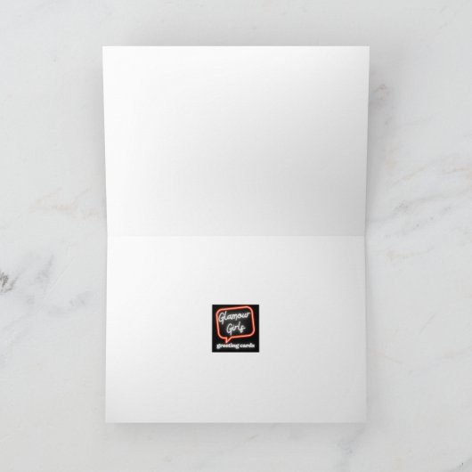 Ski Christmas Card Funny Retro Skiing Best Friend カード (内部)