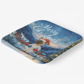Ski Christmas for Santa Siamese Cat Lovers Snowy  ペーパープレート (傾斜あり)