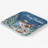 Ski Christmas for Santa Siamese Cat Lovers Snowy  ペーパープレート (傾斜あり)