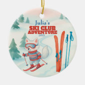 Ski Club Adventure Baby Arctic Fox セラミックオーナメント (正面)