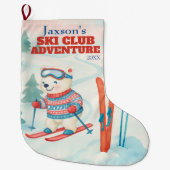 Ski Club Adventure Baby Polar Bear ラージクリスマスストッキング (正面)